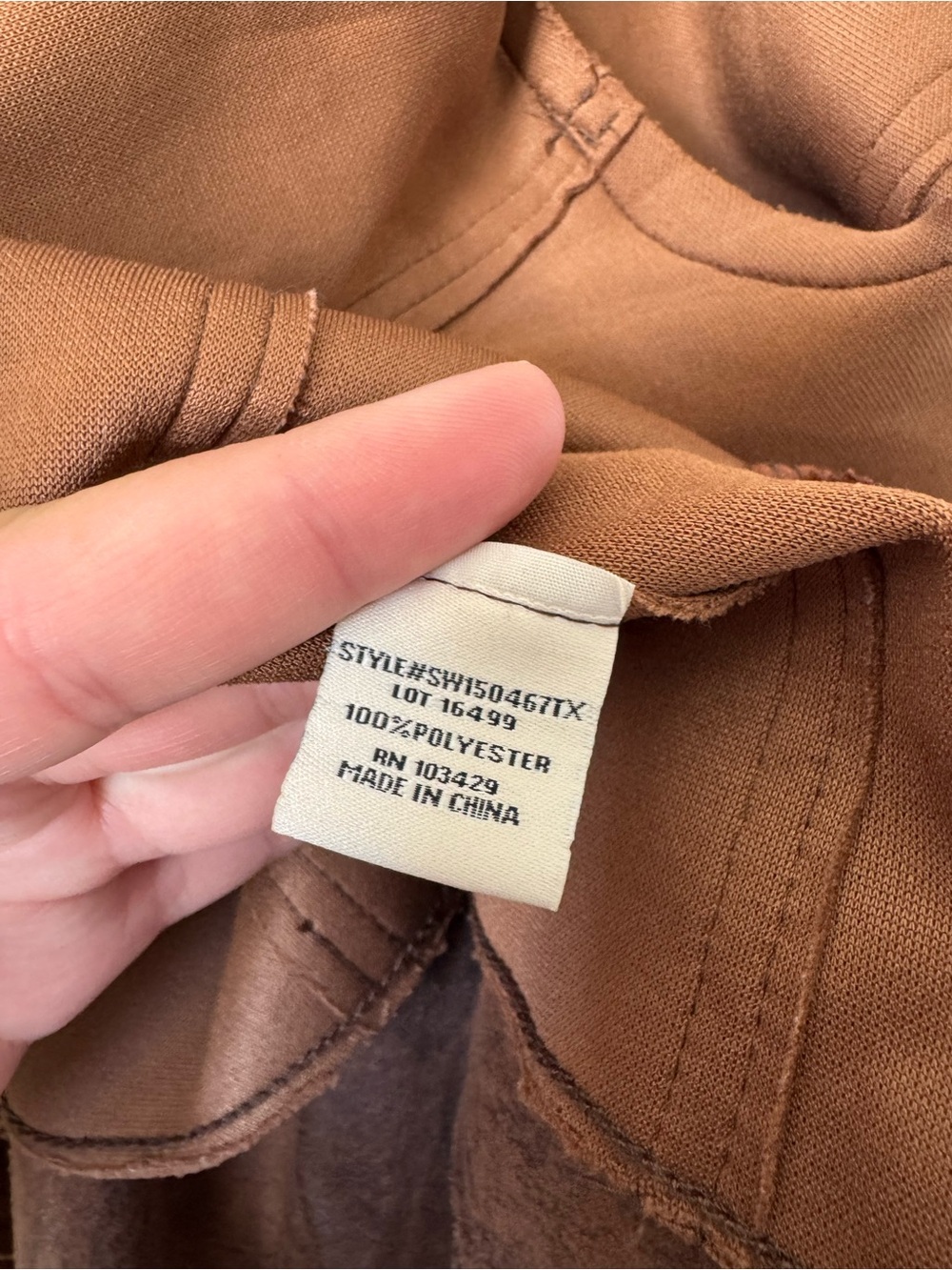 Anthropologie Rustic Brown Faux Leather Bomber Jacket Size L - Picture 7 of 7
